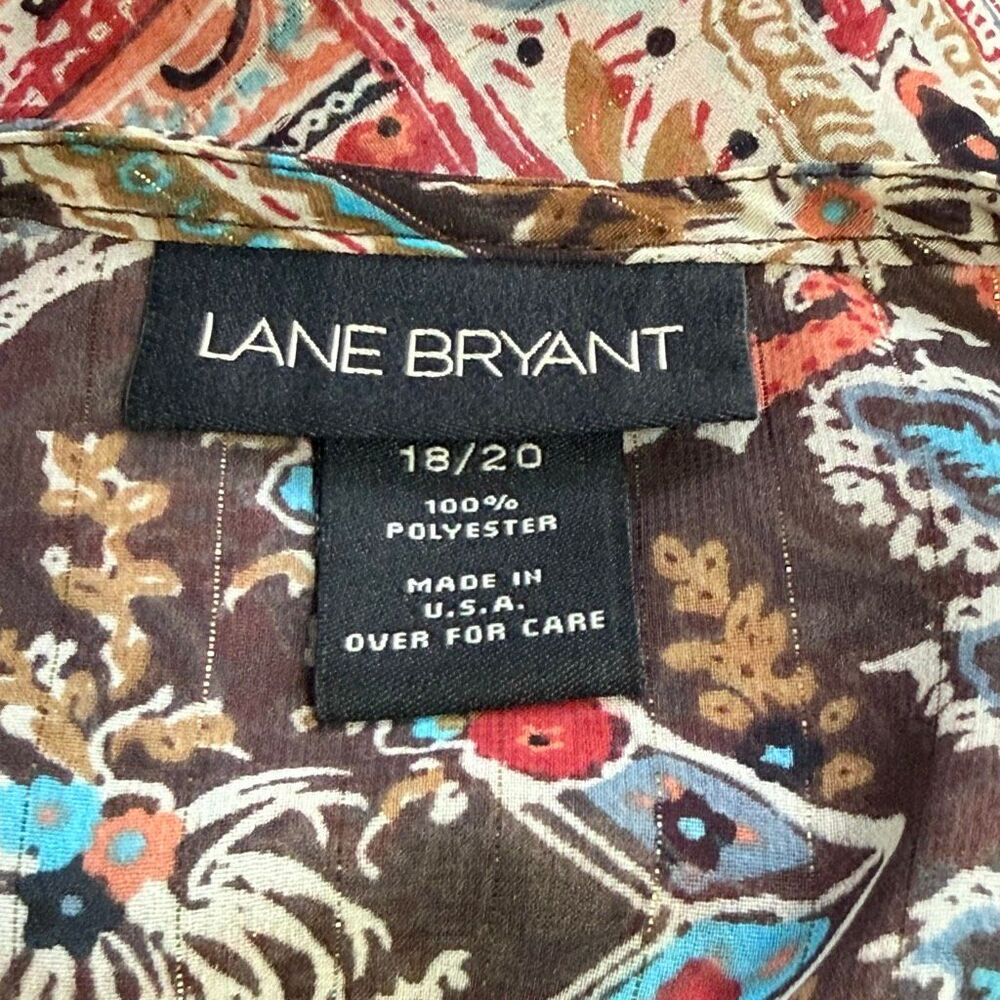 Lane Bryant Semi Sheer Boho Scarf Top Tunic Sz 18/20 2X - Picture 13 of 14
